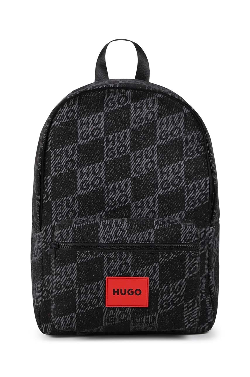 

Детска раница HUGO в черно голям размер с десен G00265, Черен