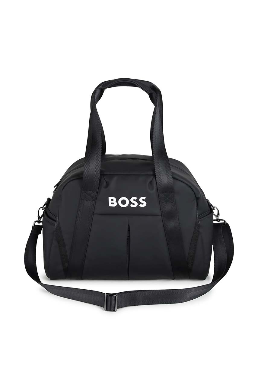 Сумка BOSS цвет чёрный маленький с аппликацией J51613