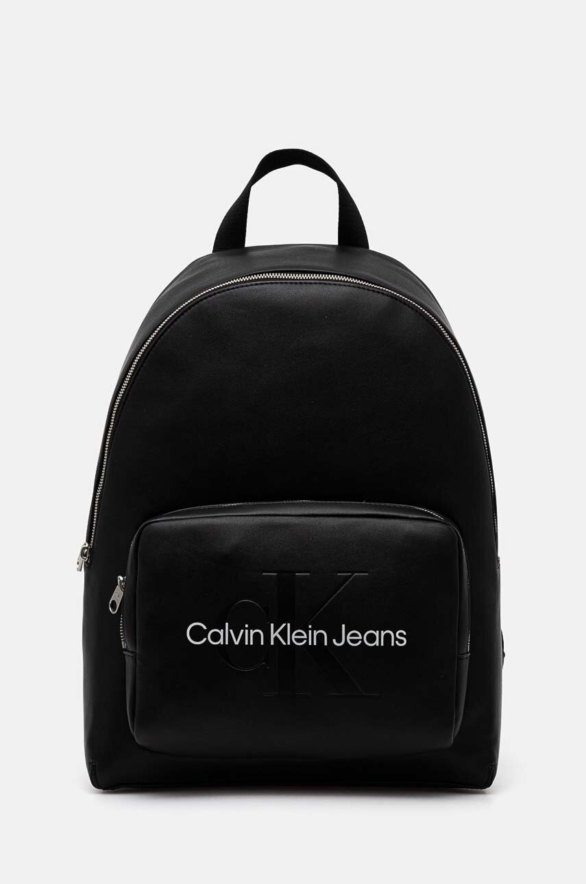 

Раница Calvin Klein Jeans в черно голям размер с принт K60K612223, Черен