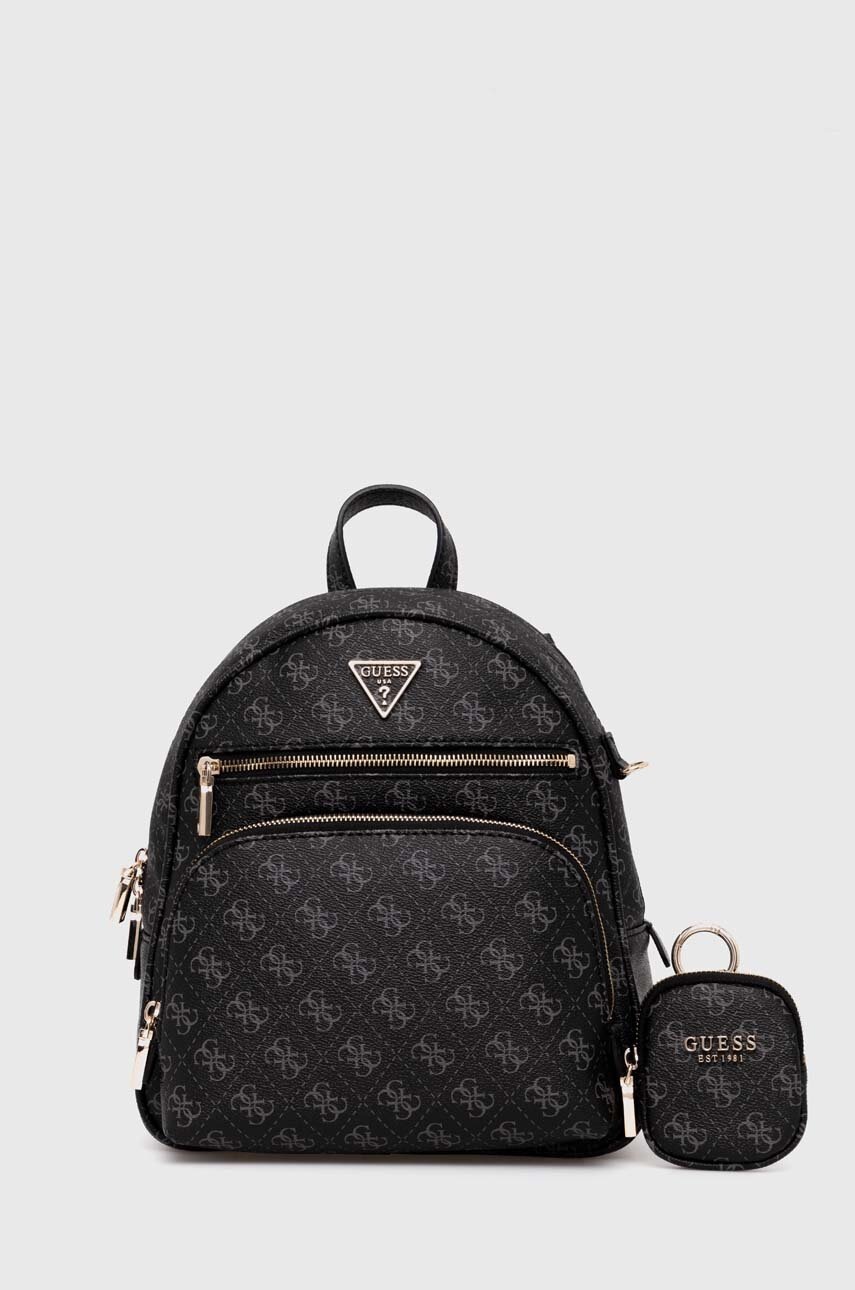 

Раница Guess в черно малък размер с десен HWQG90 06320, Черен