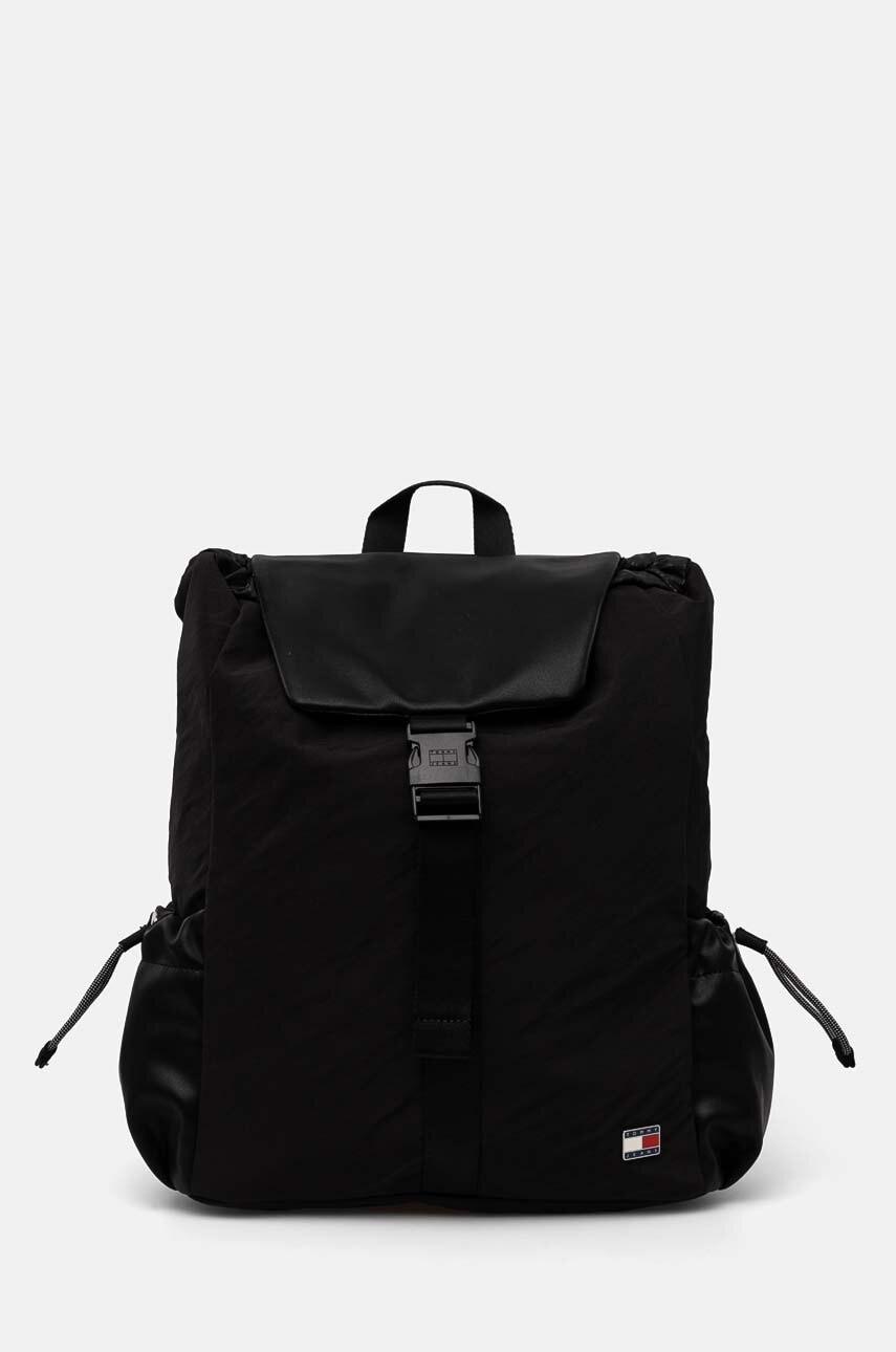 Tommy Jeans rucsac culoarea negru, mare, neted, AW0AW16263