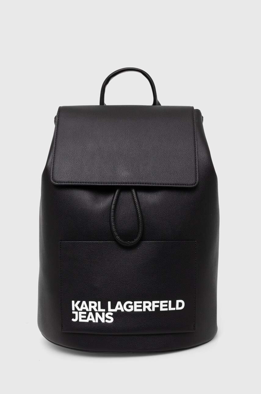 

Раница Karl Lagerfeld Jeans в черно голям размер с апликация 245J3011, Черен