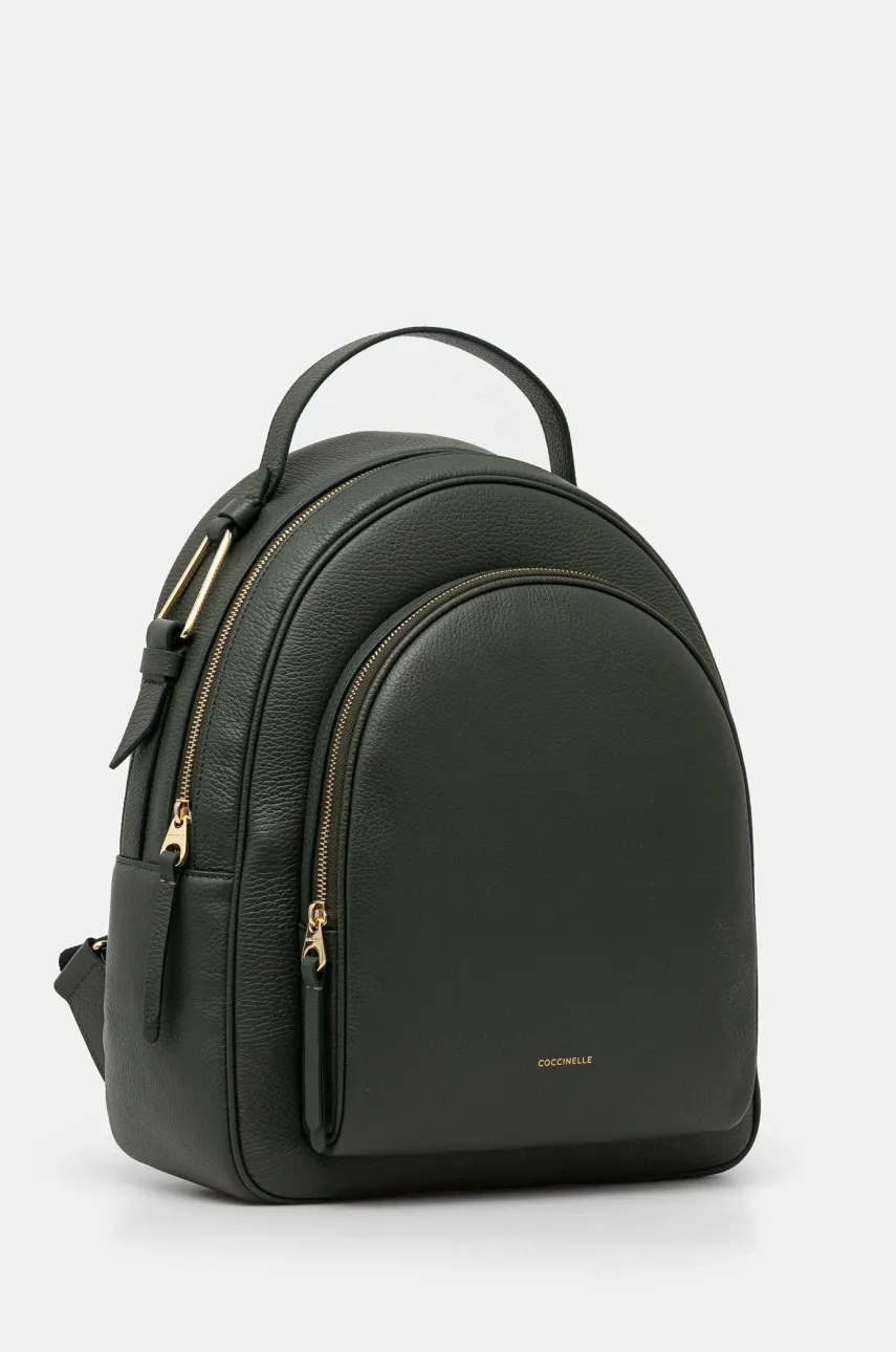 Кожаный рюкзак Coccinelle COCCINELLEMALORY женский цвет зелёный большой однотонный E1 R1K 14 01 01 Кожаный рюкзак Coccinelle COCCINELLEMALORY женский цвет зелёный большой однотонный E1 R1K 14 01 01
