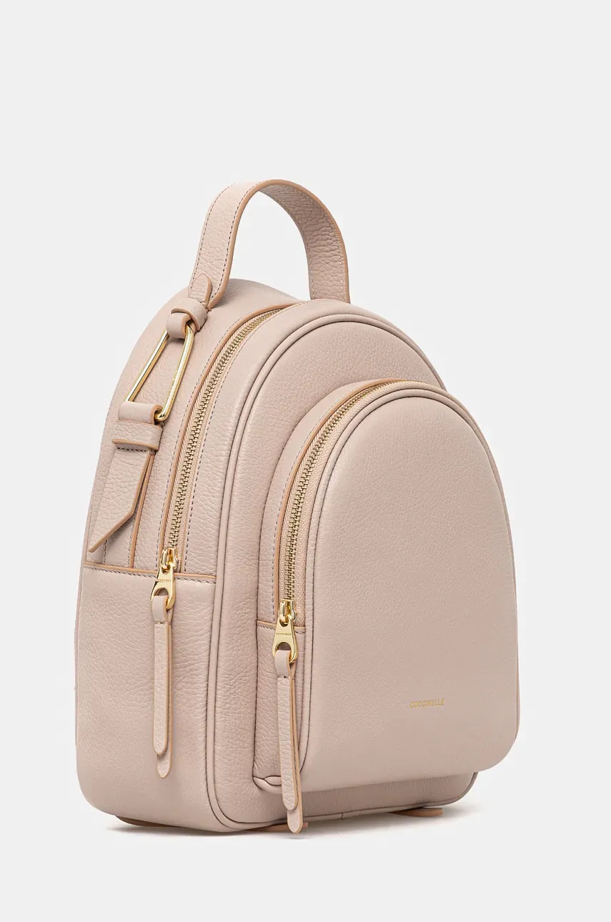 Кожаный рюкзак Coccinelle MALORY женский цвет розовый маленький однотонный E1 R1K 14 02 01 Кожаный рюкзак Coccinelle MALORY женский цвет розовый маленький однотонный E1 R1K 14 02 01