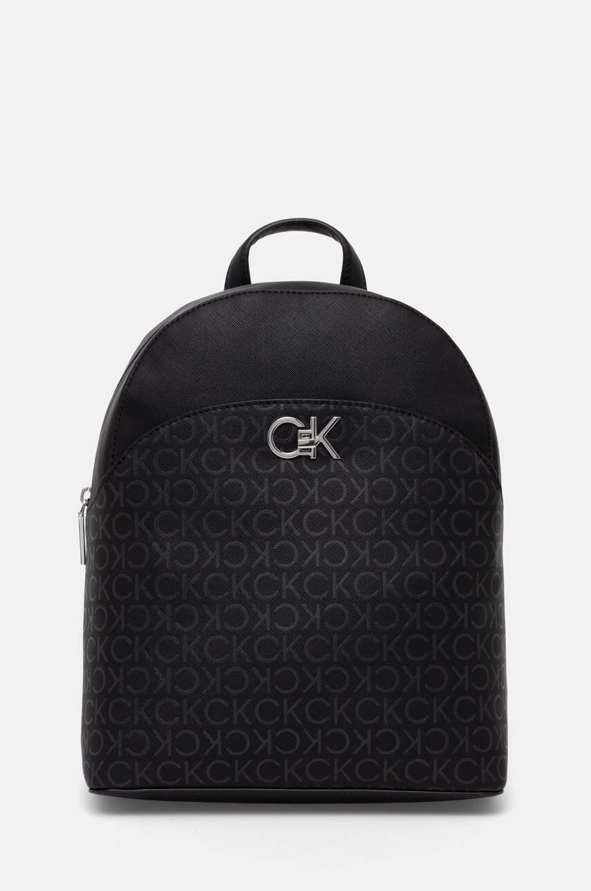 

Раница Calvin Klein в черно малък размер с десен K60K612540, Черен