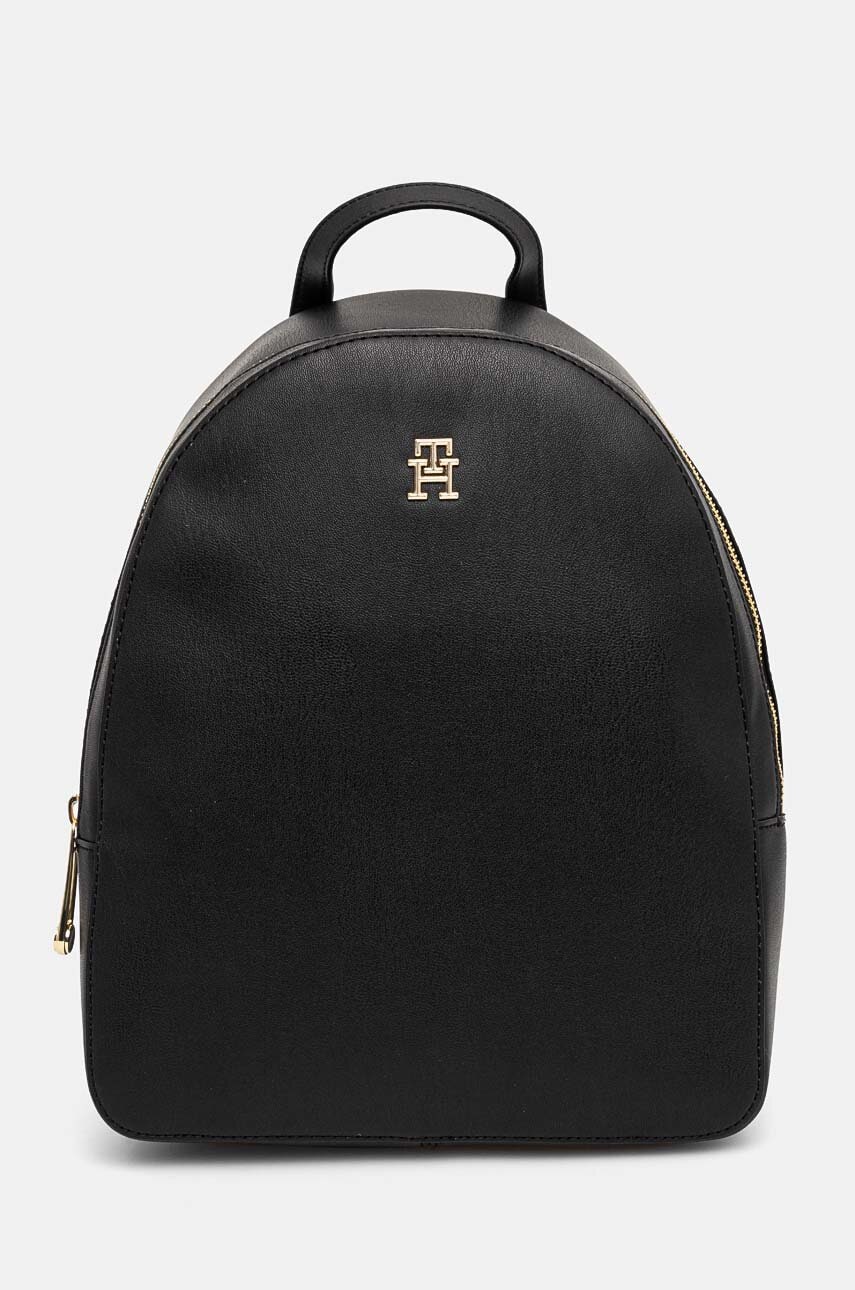 Levně Batoh Tommy Hilfiger dámský, černá barva, malý, hladký, AW0AW16440