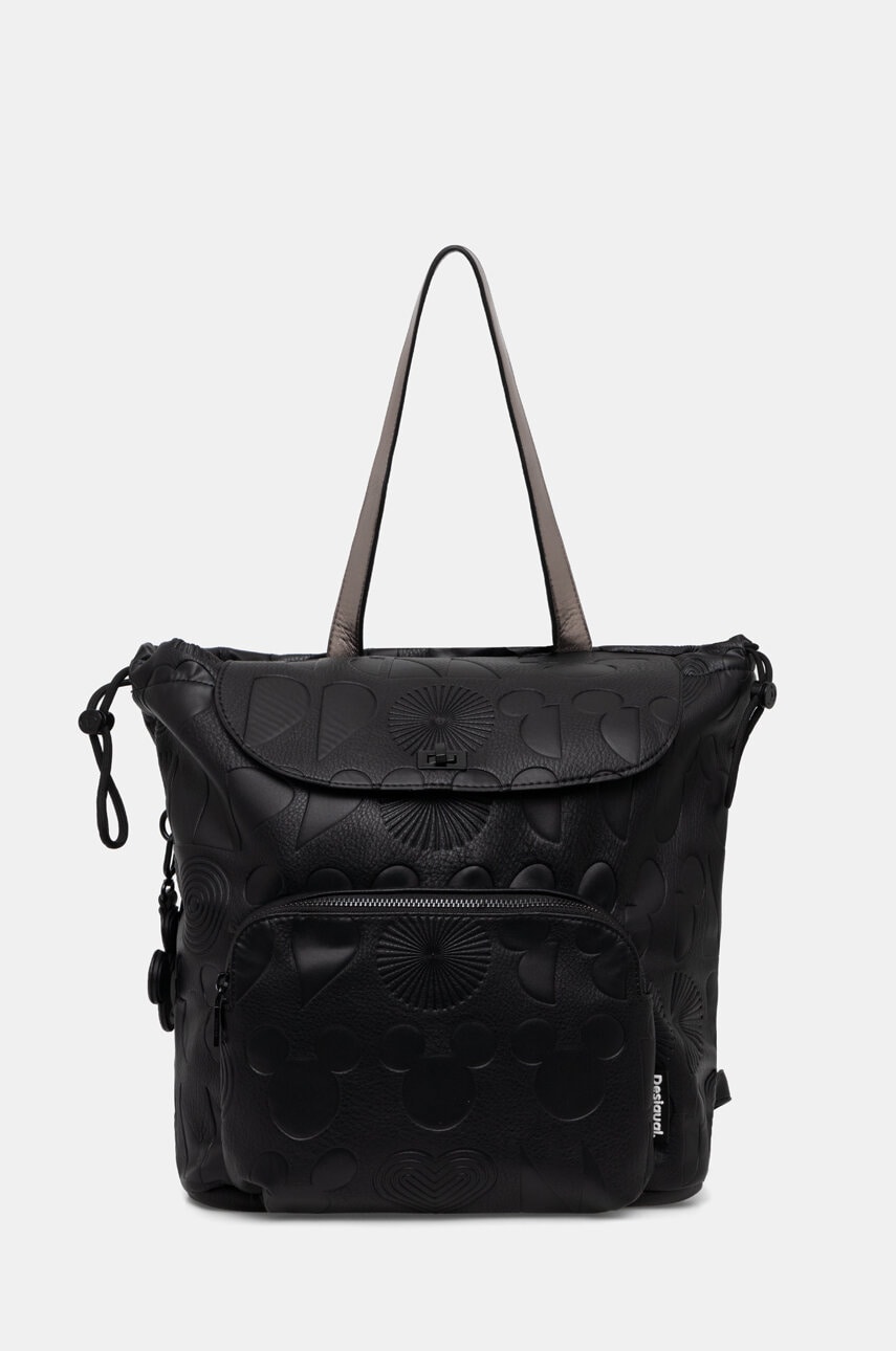 Desigual rucsac ALL MICKEY KRAPINA femei, culoarea negru, mare, neted, 24WAKP01