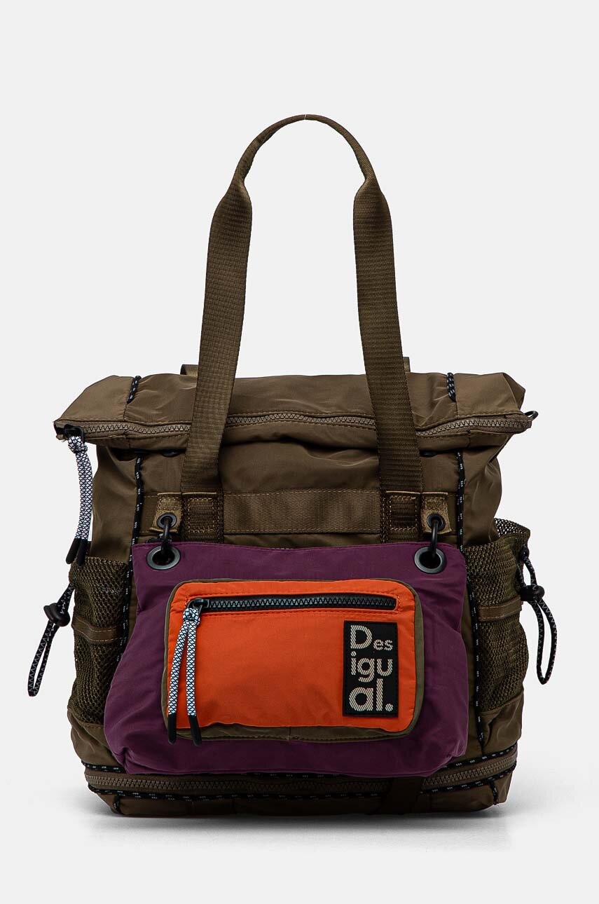 Desigual rucsac MODULARIS ORIGINALE femei, culoarea verde, mare, neted, 24WAKY18 Desigual rucsac MODULARIS ORIGINALE femei, culoarea verde, mare, neted, 24WAKY18