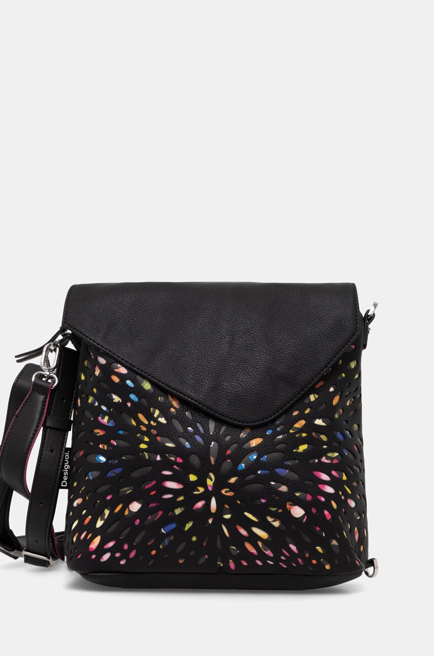 

Раница Desigual BLACKWELL JERSEY в черно голям размер с десен 24WAKP13, Черен