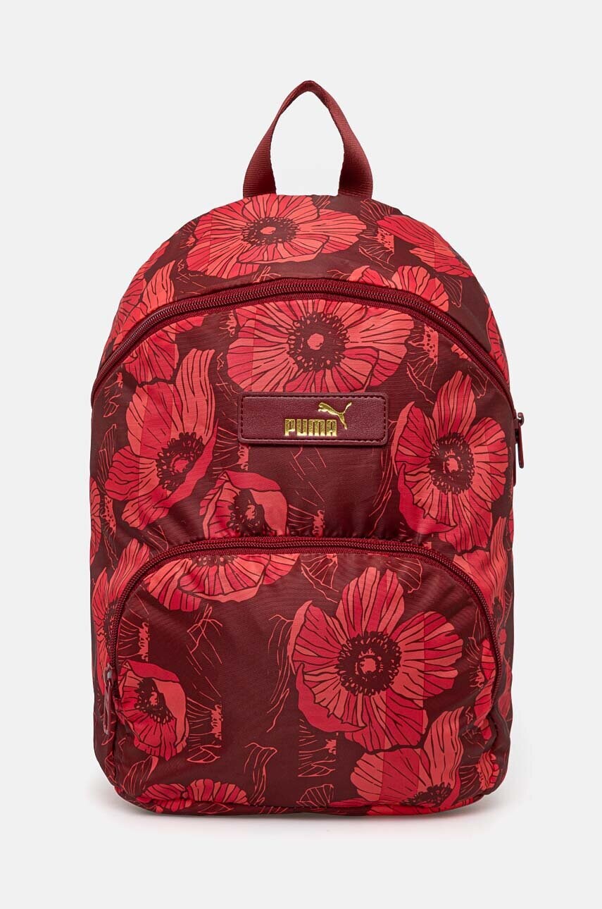 Puma rucsac femei, culoarea rosu, mic, neted, 90645