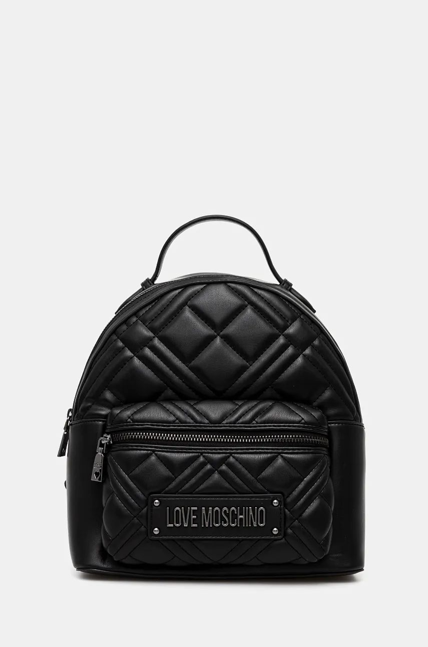 Love Moschino rucsac femei, culoarea negru, mic, cu imprimeu, JC4148PP0L