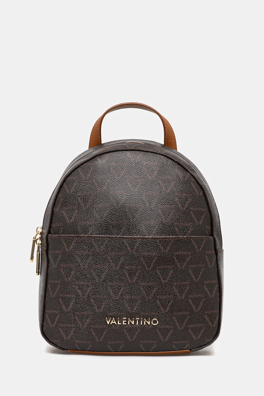 Valentino Bags rucsac culoarea maro, mic, cu imprimeu, VBS8GT20