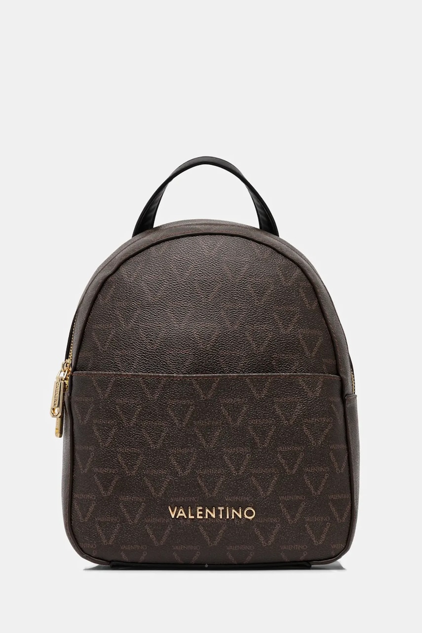 Valentino Bags rucsac culoarea maro, mic, cu imprimeu, VBS8GT20