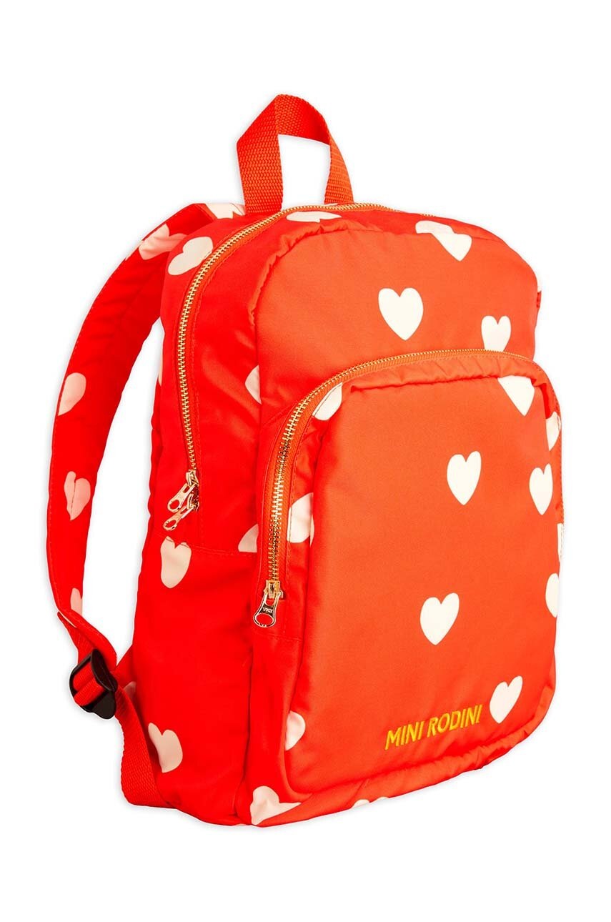 

Детска раница Mini Rodini Hearts в червено голям размер с десен 2476010942, Червен