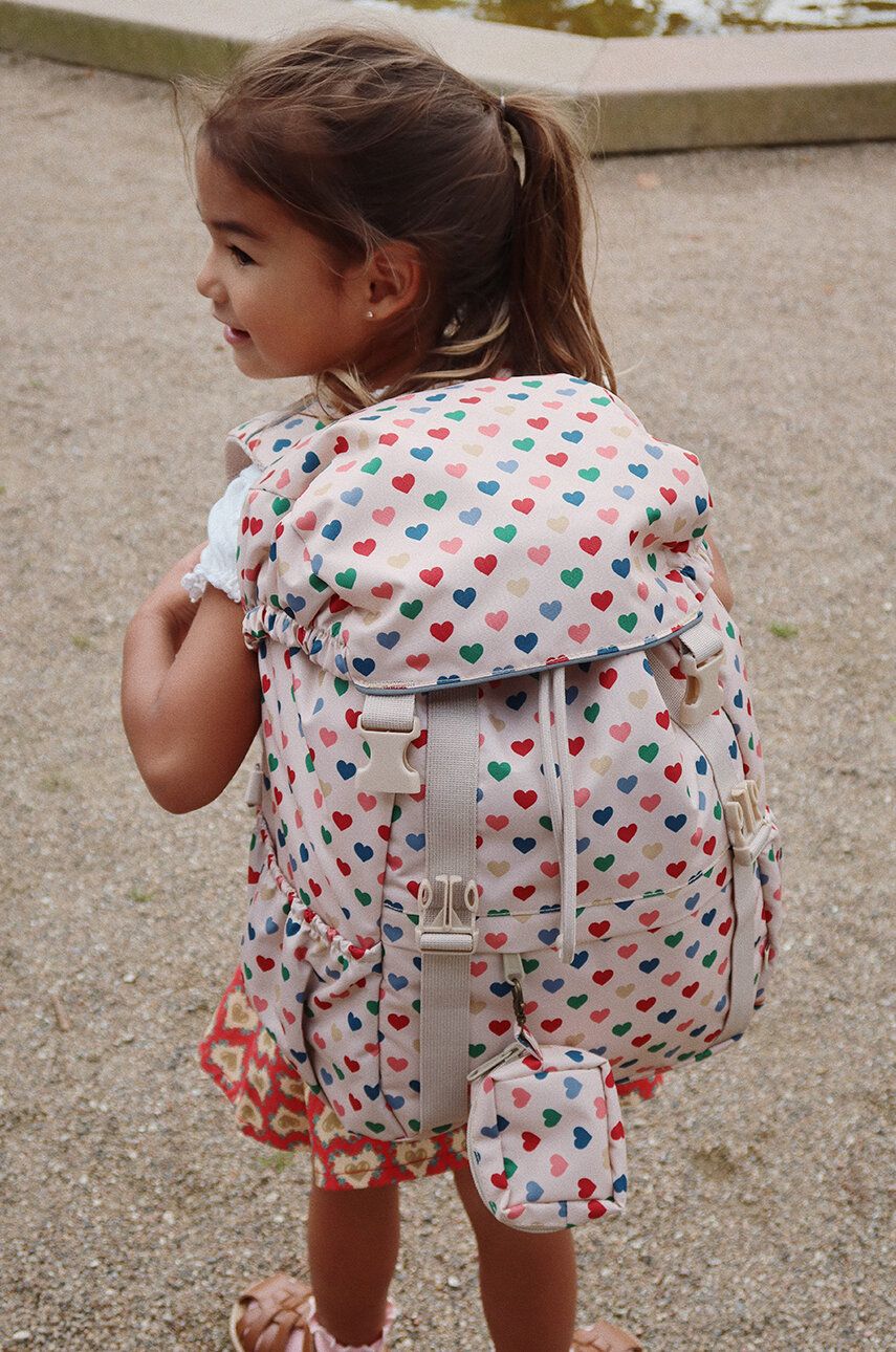 Detský ruksak Konges Sløjd CLOVER SCHOOLBAG béžová farba, veľký, vzorovaný, KS101316