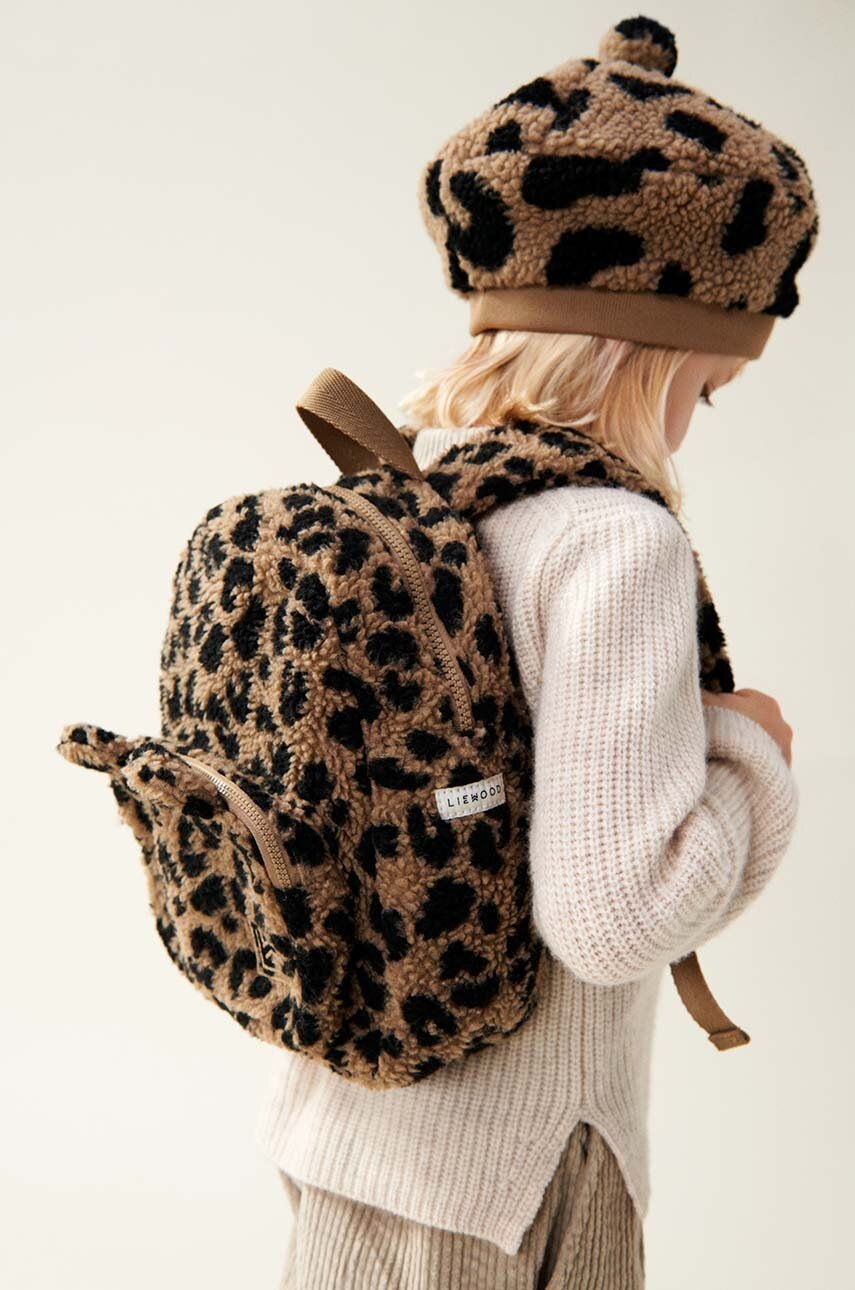 

Детска раница Liewood Allan Pile Backpack with ears в зелено малък размер с изчистен дизайн LW19359, Зелен