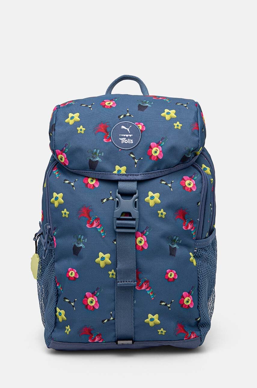 

Детска раница Puma Trolls BackpackAOP в синьо малък размер с десен 906590, Син