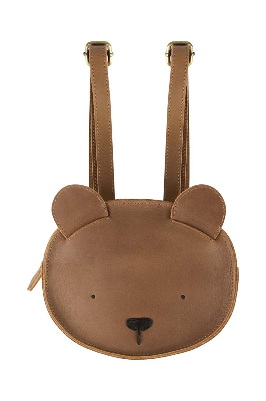Детский кожаный рюкзак Donsje Kapi Classic Backpack Bear цвет коричневый маленький 5005003