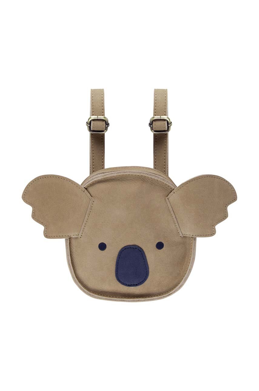 Детский кожаный рюкзак Donsje Kapi Classic Backpack Koala цвет бежевый маленький однотонный 5005006