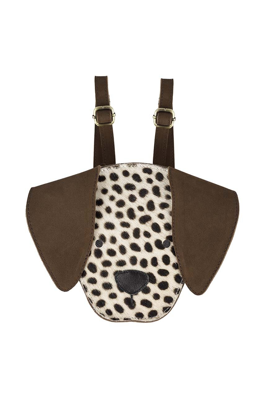 Дитячий шкіряний рюкзак Donsje Kapi Exclusive Backpack Dalmatian колір коричневий малий 5005123