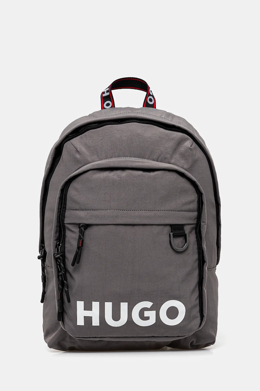 HUGO rucsac barbati, culoarea gri, mare, neted, 50529418