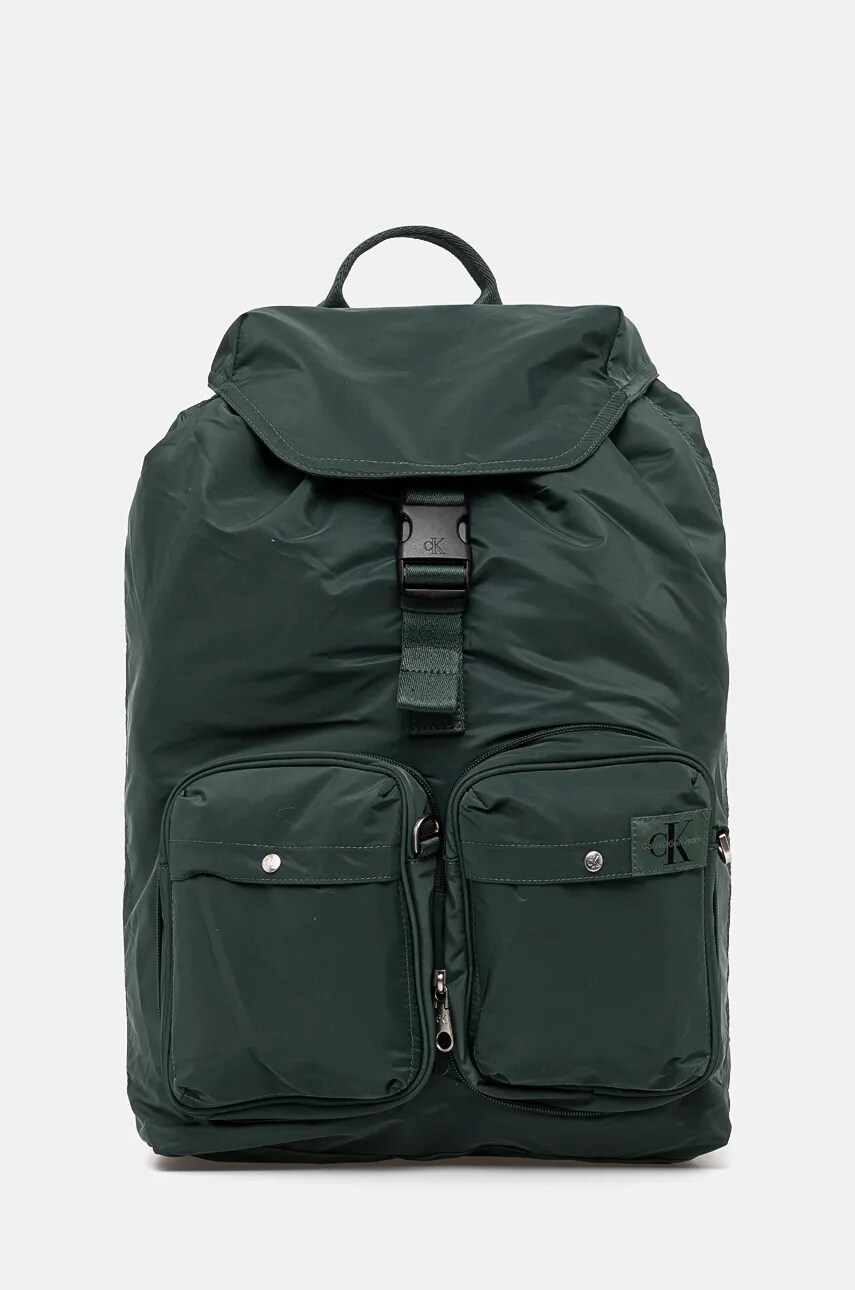 Levně Batoh Calvin Klein Jeans pánský, zelená barva, velký, hladký, K50K512547
