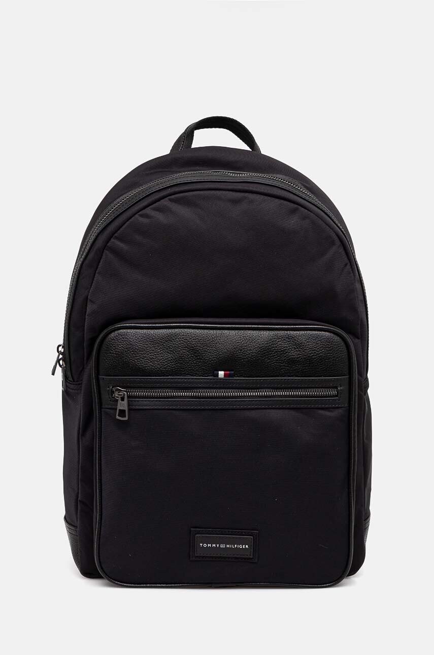 Levně Batoh Tommy Hilfiger pánský, černá barva, velký, hladký, AM0AM12738