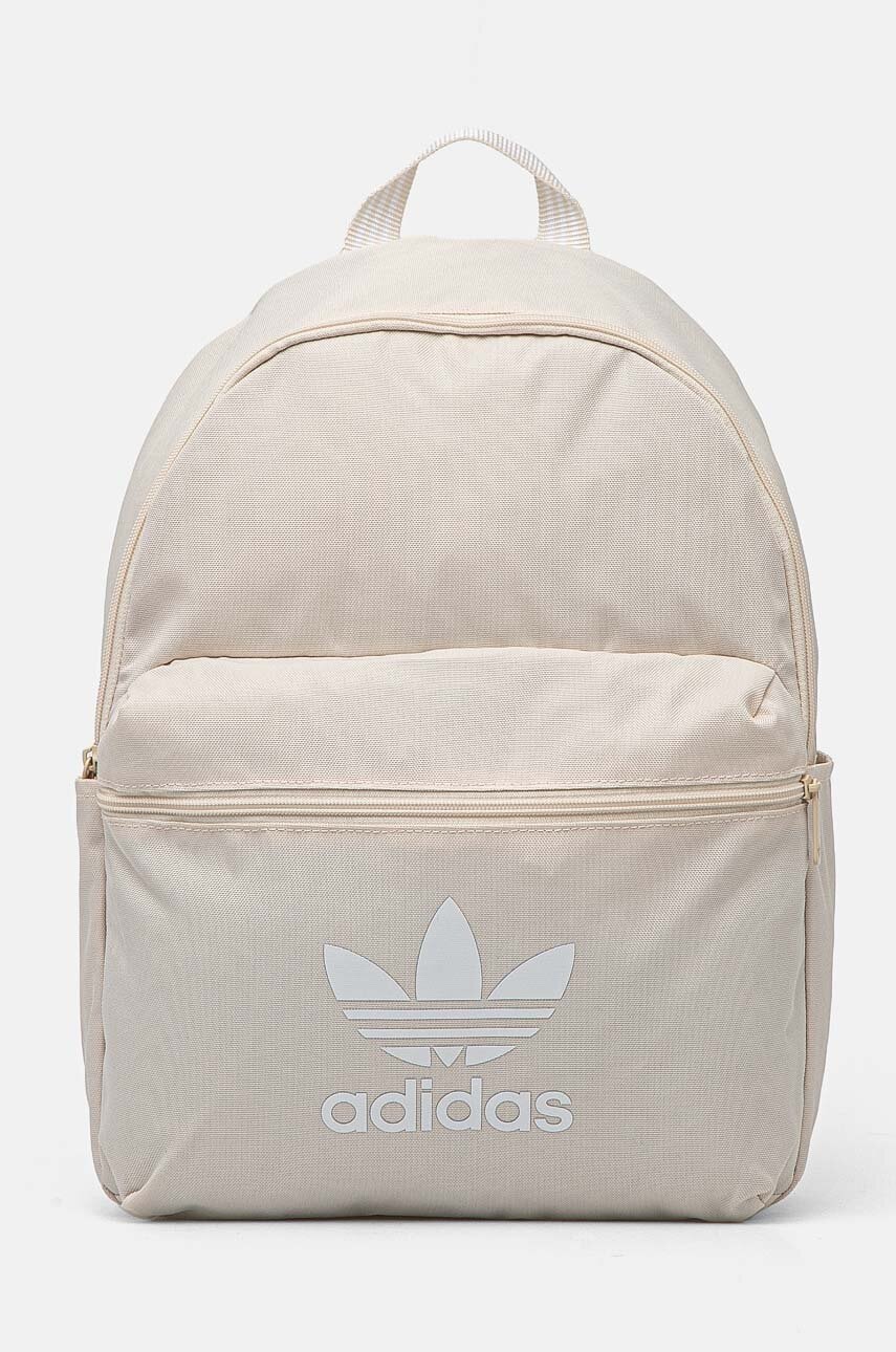 adidas Originals rucsac Adicolor culoarea bej, mare, cu imprimeu, IX7459 adidas Originals rucsac Adicolor culoarea bej, mare, cu imprimeu, IX7459