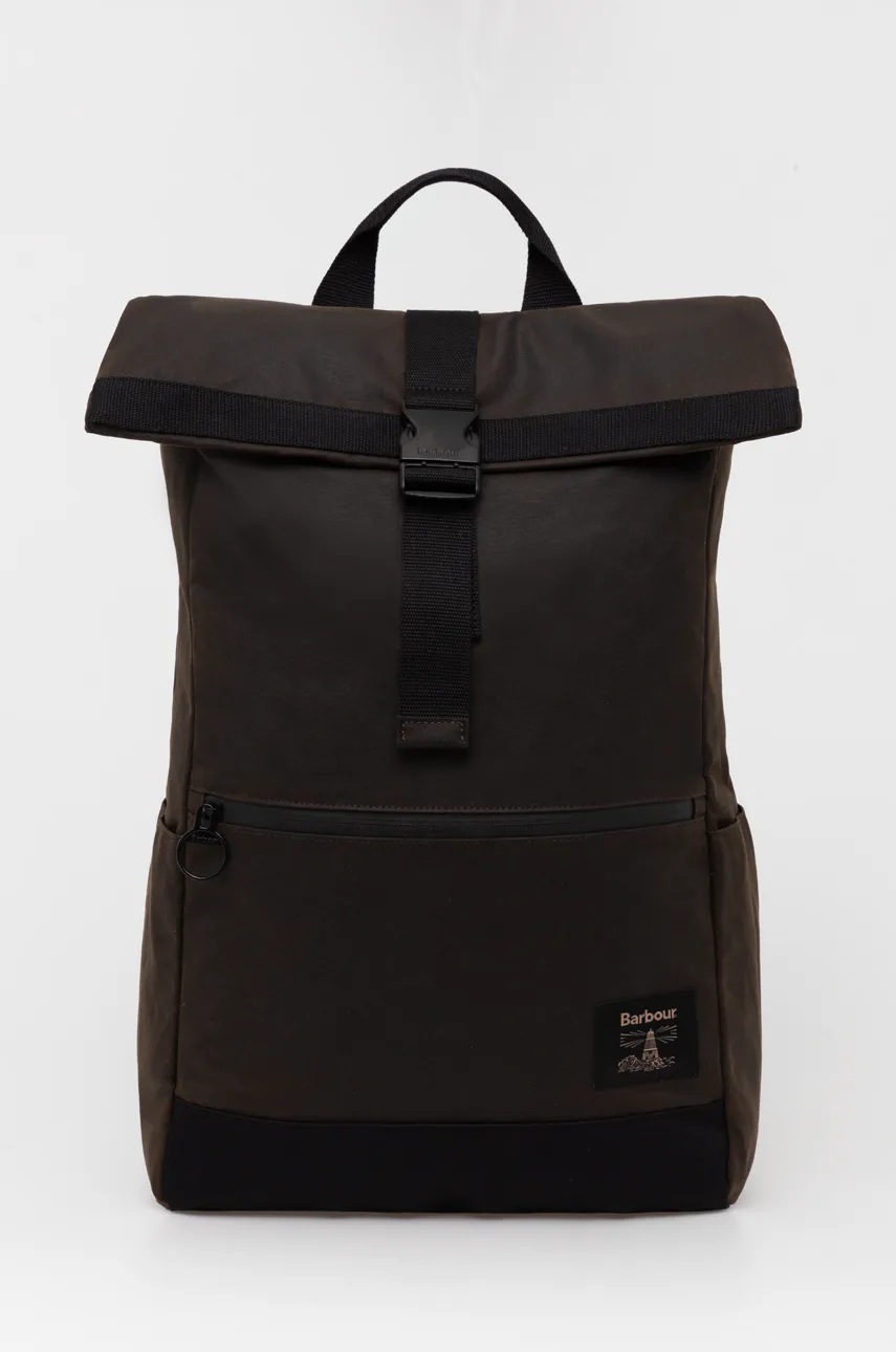 Barbour rucsac culoarea negru, mare, neted, UBA0717