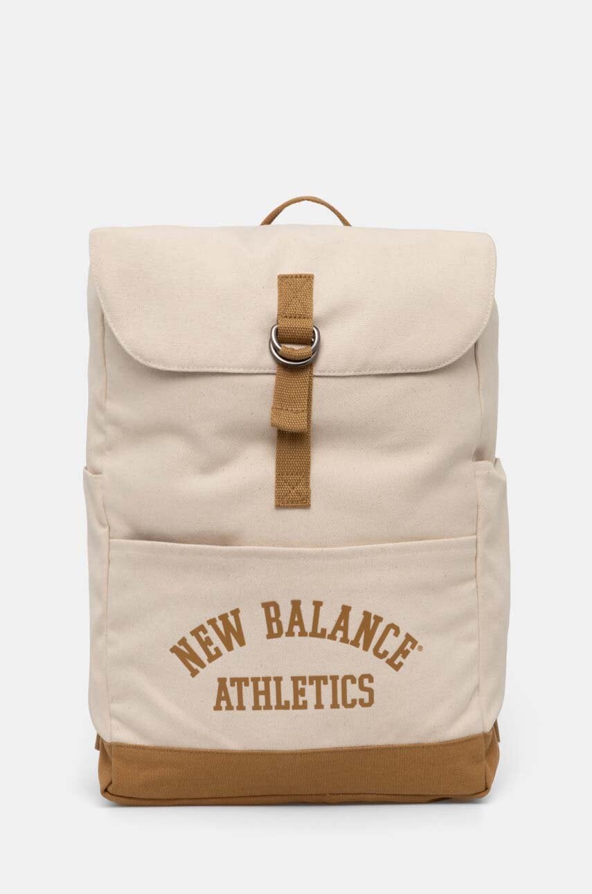 New Balance rucsac culoarea bej, mare, cu imprimeu, LAB23170GIN New Balance rucsac culoarea bej, mare, cu imprimeu, LAB23170GIN