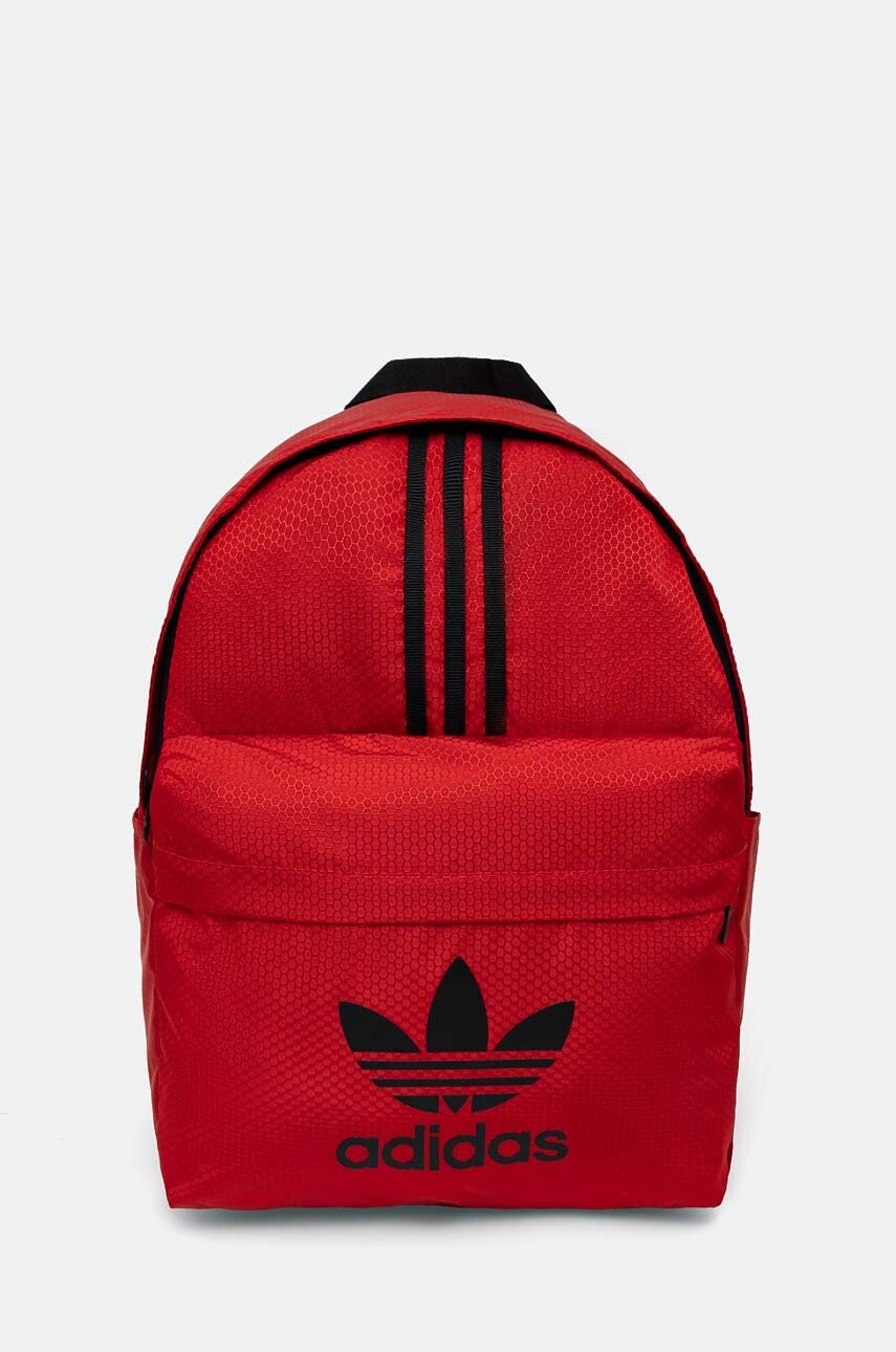adidas Originals rucsac Adicolor culoarea rosu, mare, cu imprimeu, JE4034 adidas Originals rucsac Adicolor culoarea rosu, mare, cu imprimeu, JE4034