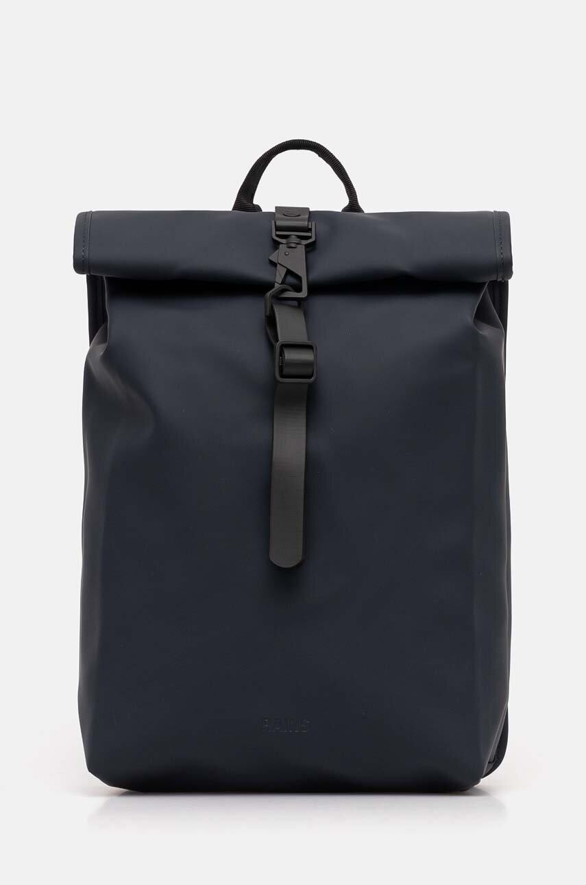 Rains rucsac Rolltop Rucksack Mini W3 culoarea albastru marin, mare, neted, 13330-47