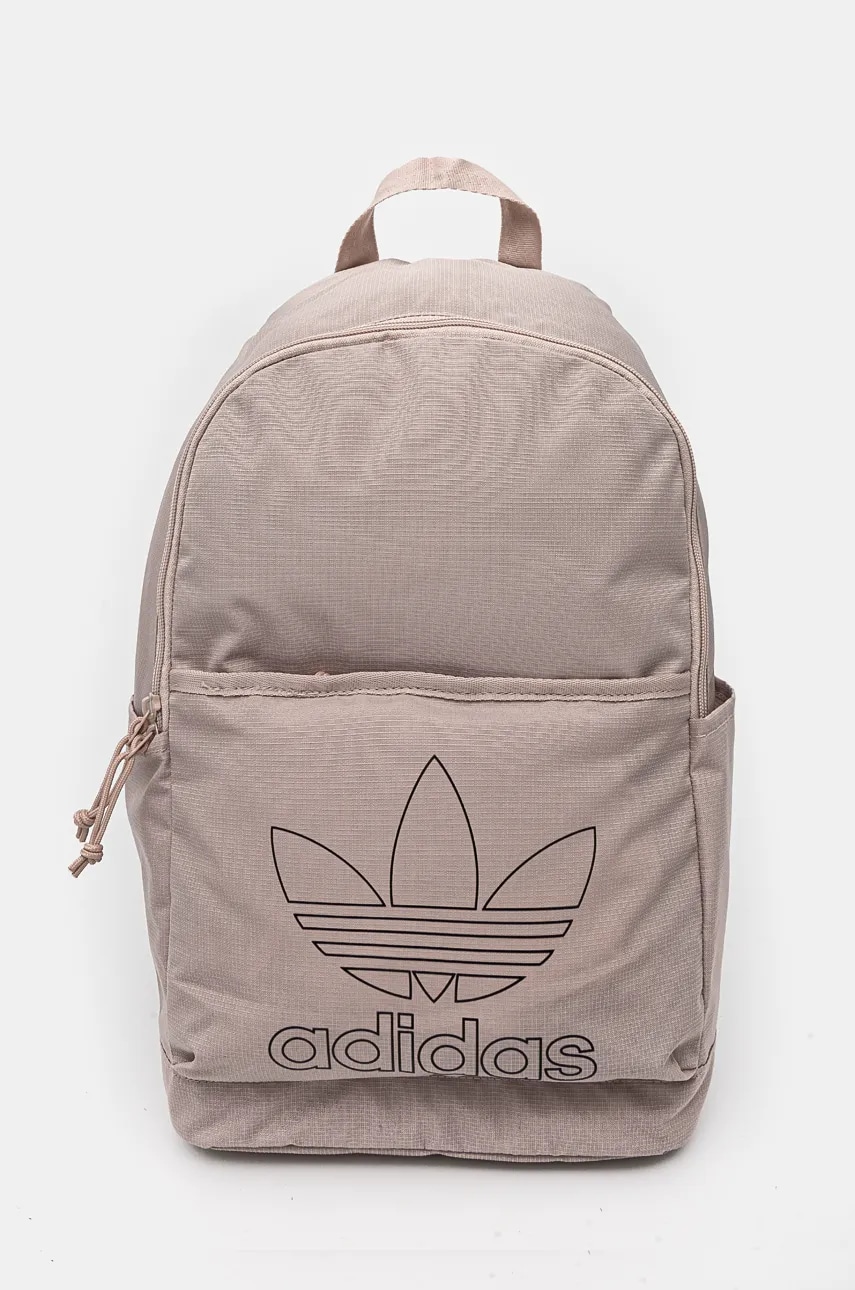 adidas Originals rucsac Adicolor culoarea bej, mare, cu imprimeu, IX7502 adidas Originals rucsac Adicolor culoarea bej, mare, cu imprimeu, IX7502