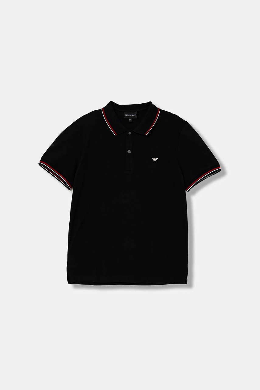Levně Dětské polo tričko Emporio Armani tmavomodrá barva, s potiskem, 8N4FB3 1JPTZ