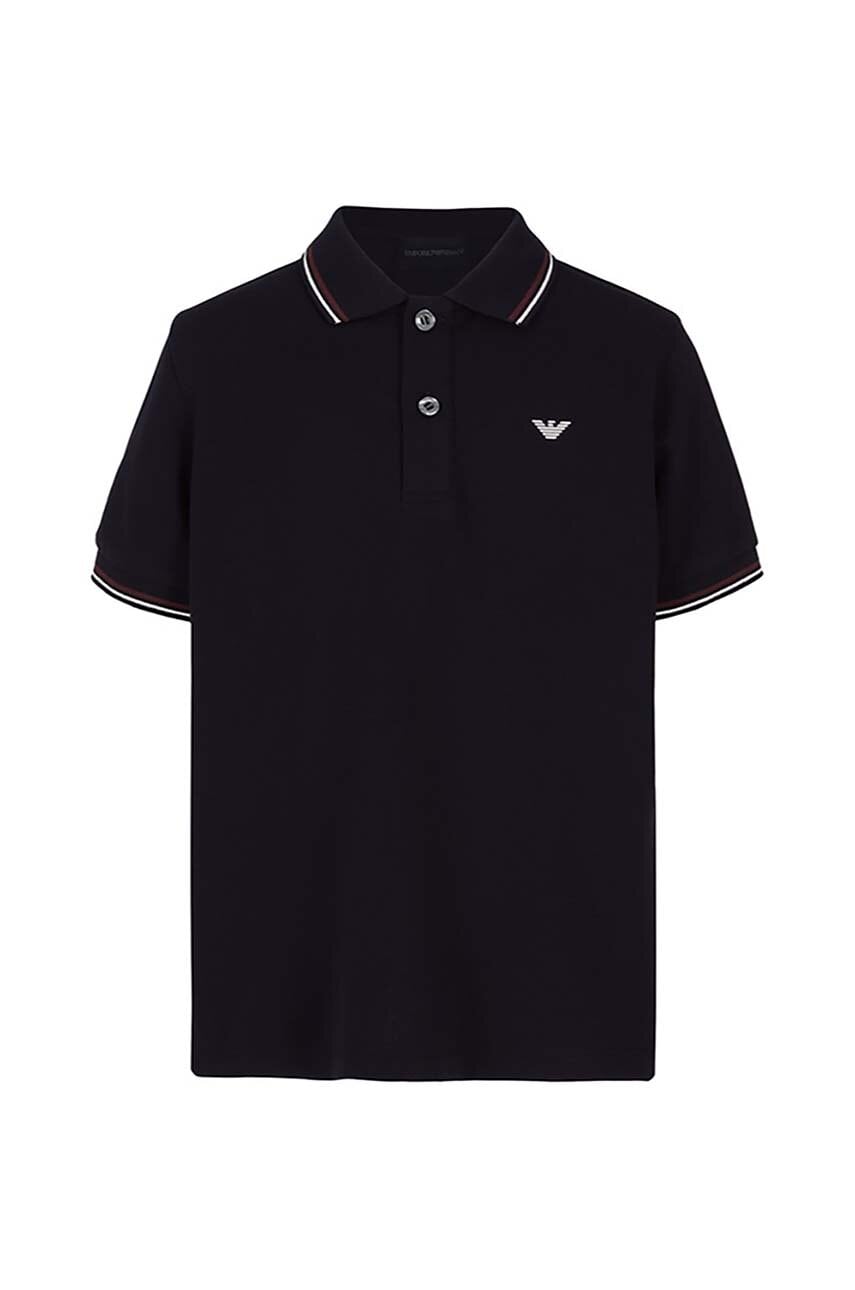 Emporio Armani tricou polo copii culoarea negru, cu imprimeu, 8N4FB3 1JPTZ