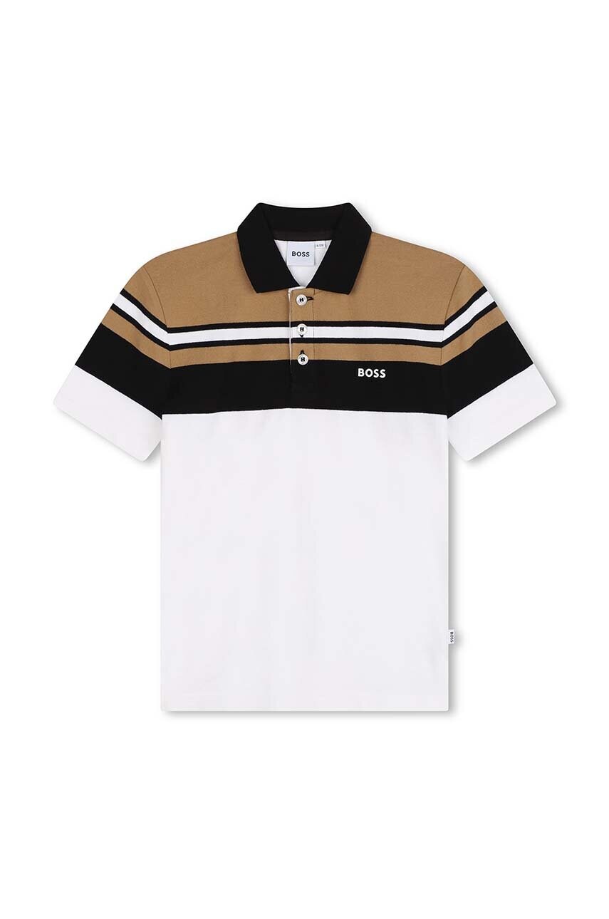 BOSS tricou polo copii culoarea alb, modelator, J51173