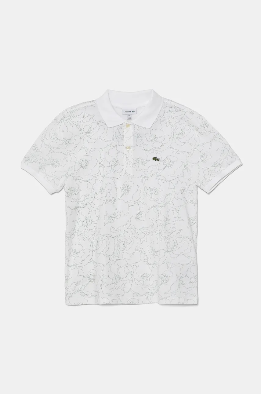 Lacoste tricouri polo din bumbac pentru copii culoarea alb, modelator, PJ2613 Lacoste tricouri polo din bumbac pentru copii culoarea alb, modelator, PJ2613