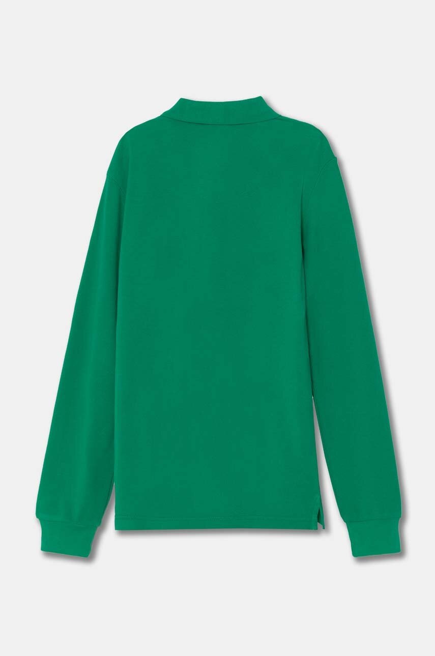 Хлопковый детский лонгслив United Colors of Benetton цвет зелёный однотонный 3089C300Z Хлопковый детский лонгслив United Colors of Benetton цвет зелёный однотонный 3089C300Z