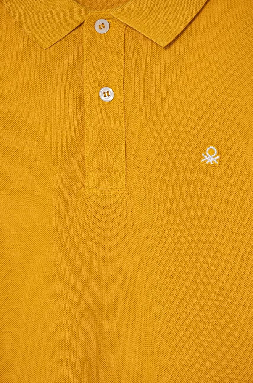 United Colors of Benetton gyerek póló sárga, sima, 3089C300Z termék 2. képe