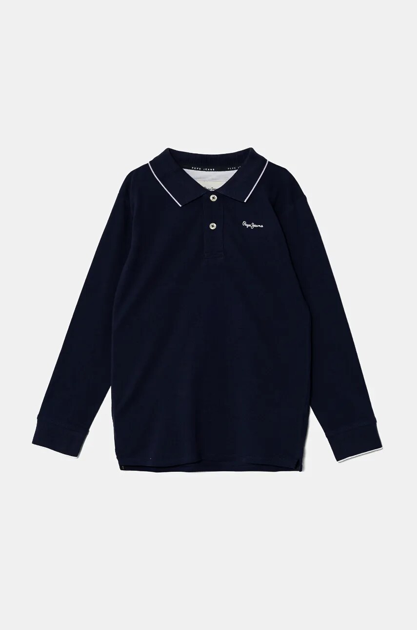 Pepe Jeans longsleeve copii NEW THOR LS culoarea albastru marin, cu imprimeu, PB540968