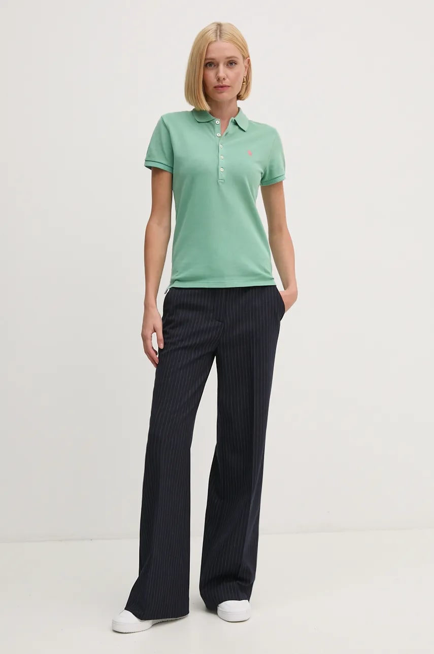 Хлопковое поло Polo Ralph Lauren цвет зелёный 211939271 Хлопковое поло Polo Ralph Lauren цвет зелёный 211939271