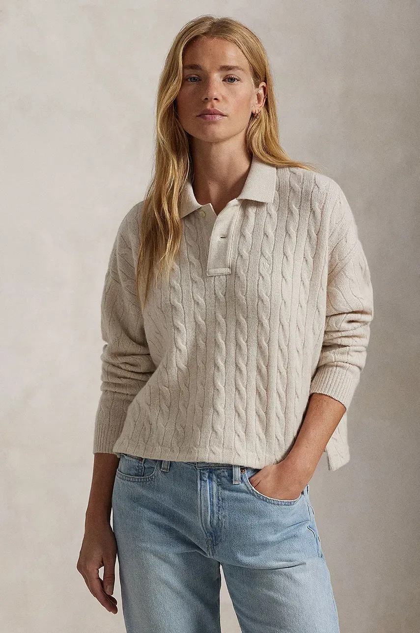 

Вълнен пуловер Polo Ralph Lauren дамски в зелено от топла материя 211910158, Зелен