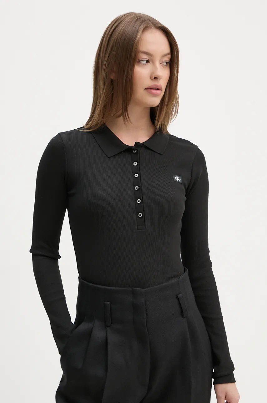 

Боди Calvin Klein Jeans дамско в черно J20J224457, Черен