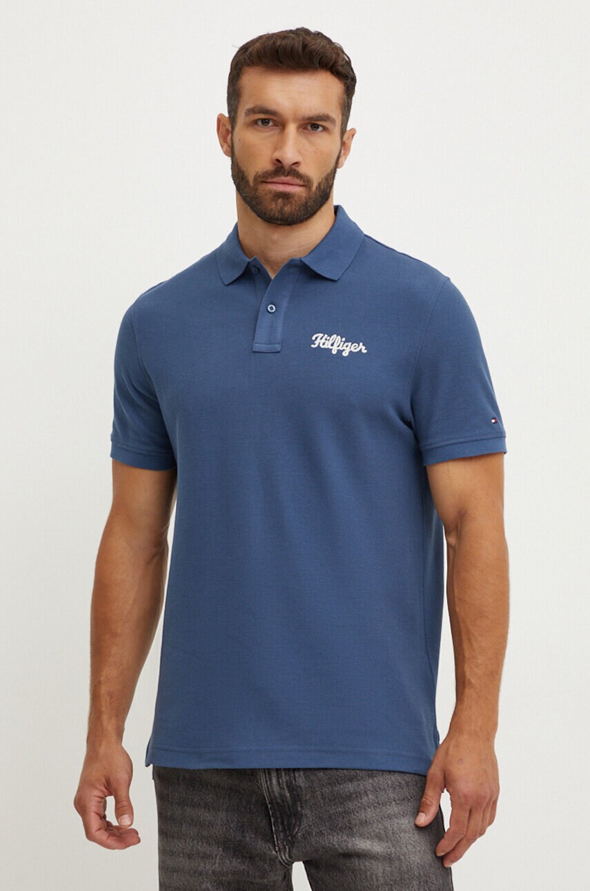 Levně Bavlněné polo tričko Tommy Hilfiger s aplikací, MW0MW35603