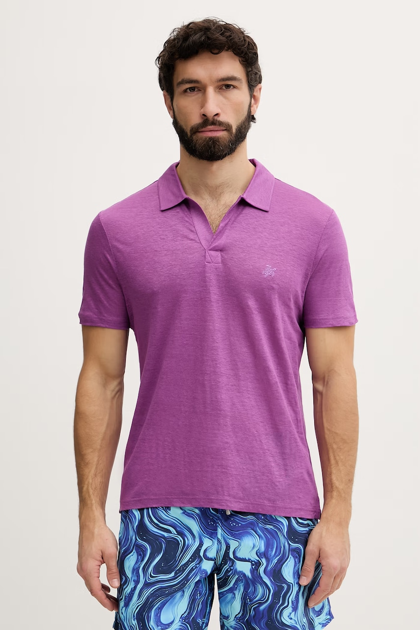 Levně Vilebrequin polo pánské lněné PYRAMID