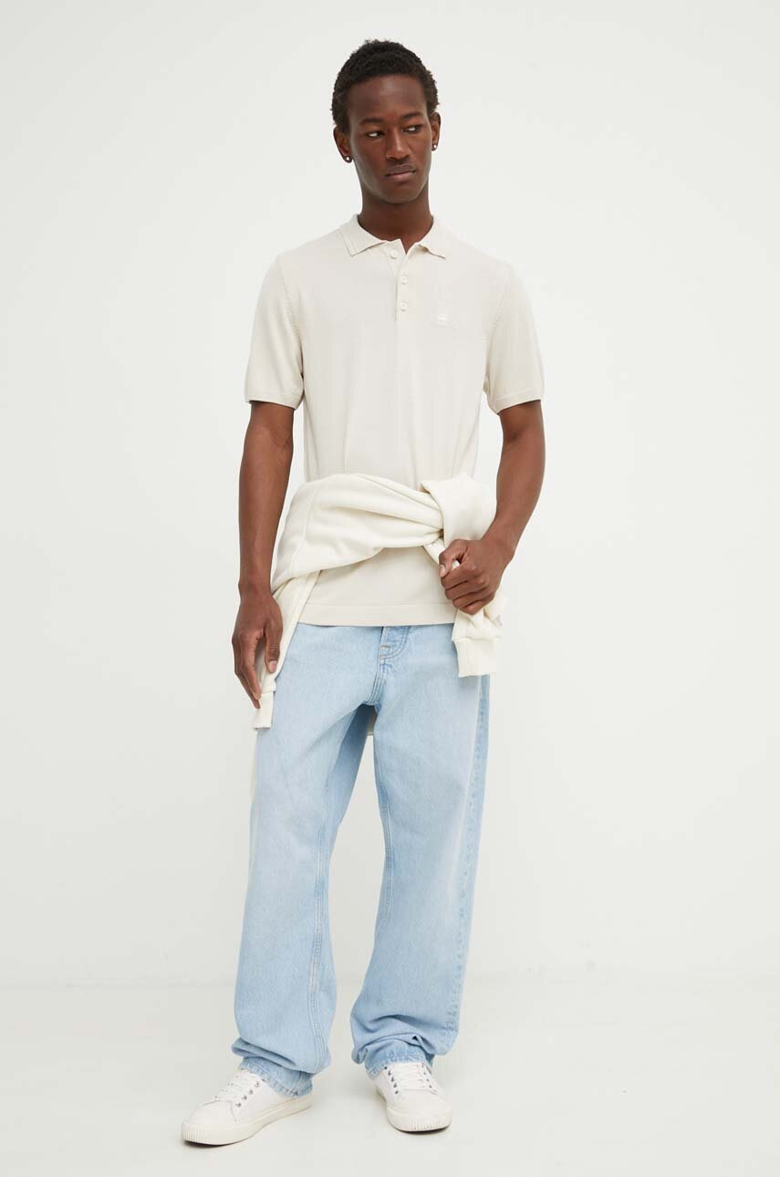 Πόλο G-Star χρώμα: μπεζ, D24663-D618 φωτογραφία