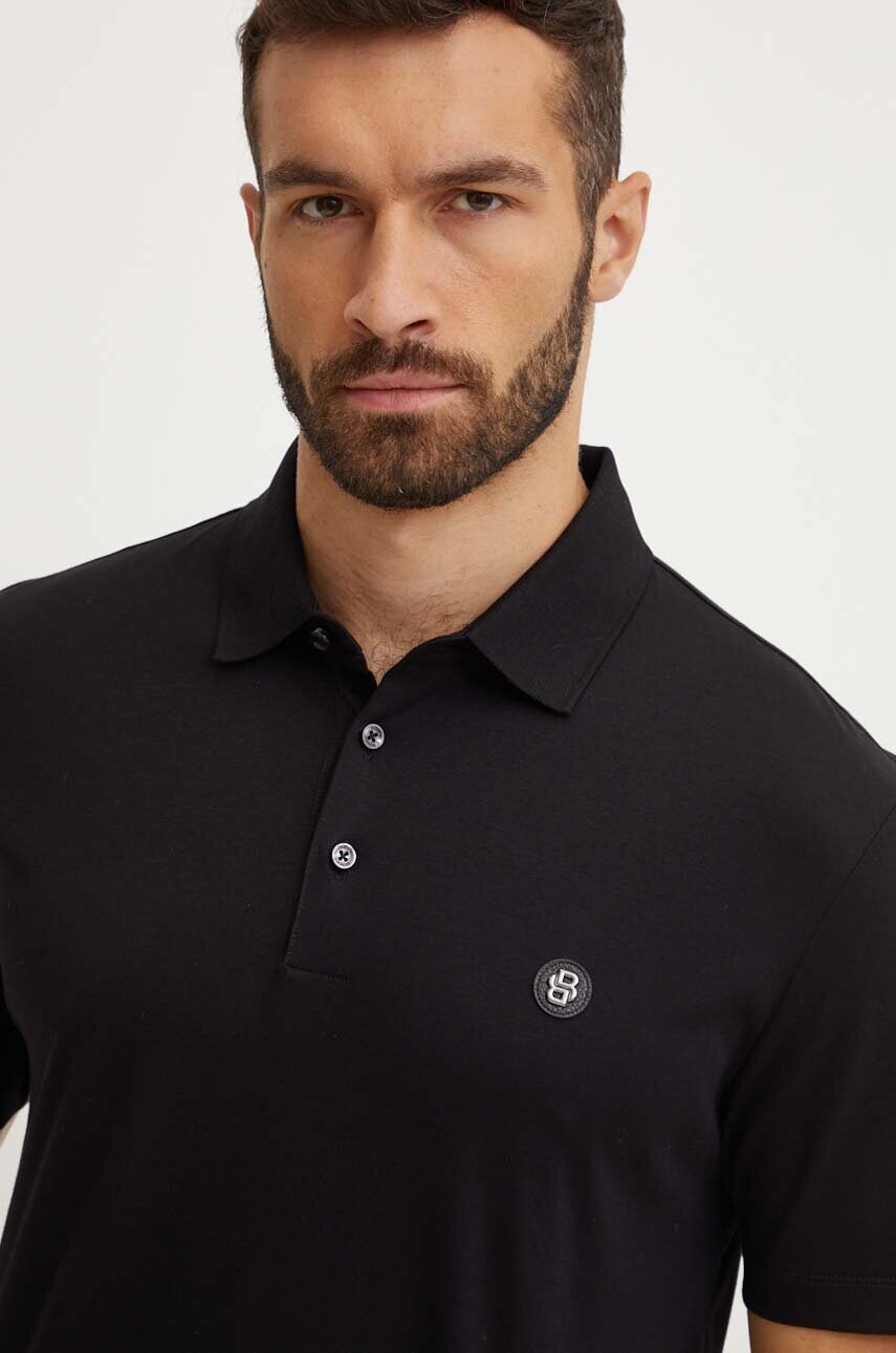 BOSS polo de bumbac culoarea negru, neted, 50520297