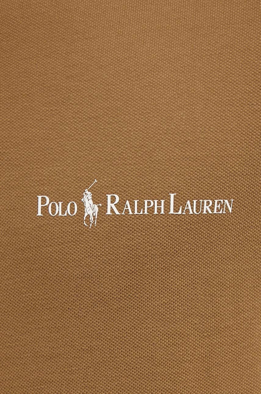 Бавовняне поло Polo Ralph Lauren колір коричневий однотонне 710950131001 