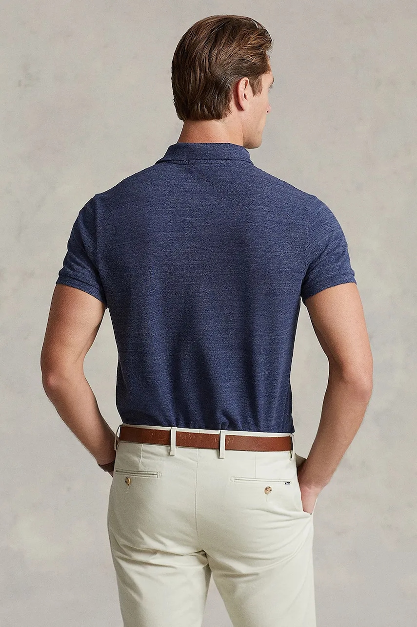 Хлопковое поло Polo Ralph Lauren меланж 710666998 Хлопковое поло Polo Ralph Lauren меланж 710666998