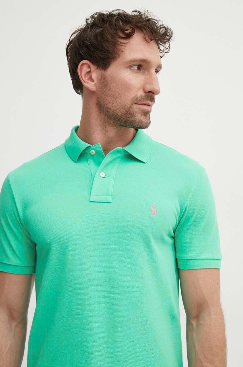 Bombažen Polo Polo Ralph Lauren Zelena Barva, 710795080